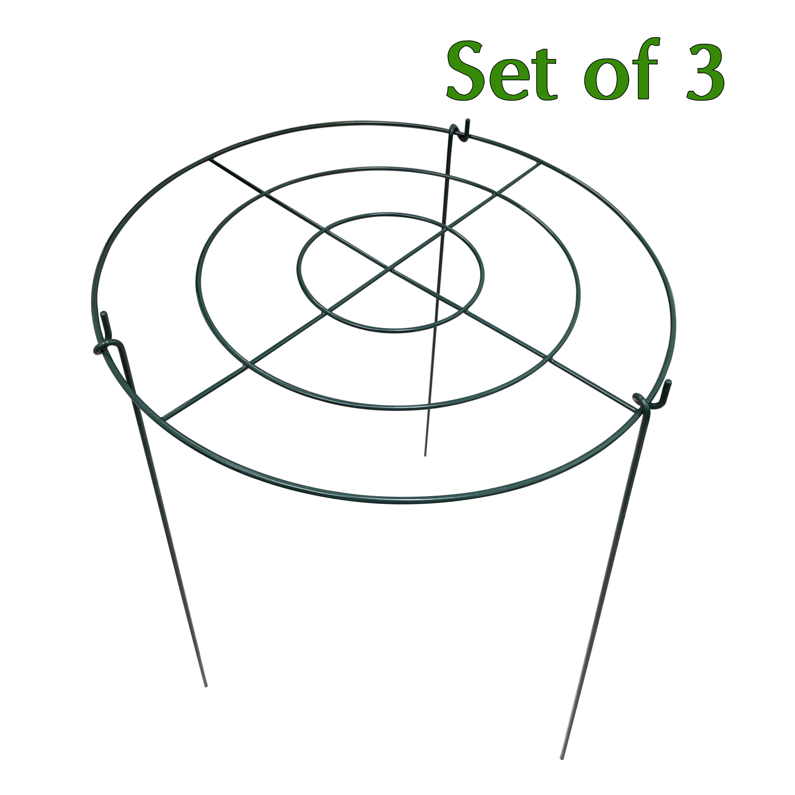 Round Plant Support, 3Pack, 18 in Diameter, 23 in Height, Grow Through