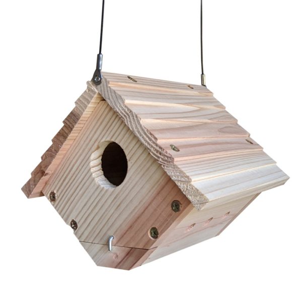 Wooden Bird Nest Hanging Bird House Natural Garden Outdoor Bird Cage Birdhouse