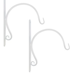 Planters 8.5 Inch Gray Bunny GB-6863B Hand Forged Curved Hook Lanterns 2-Pack White Wind Chimes As Wall Brackets and More! for Bird Feeders