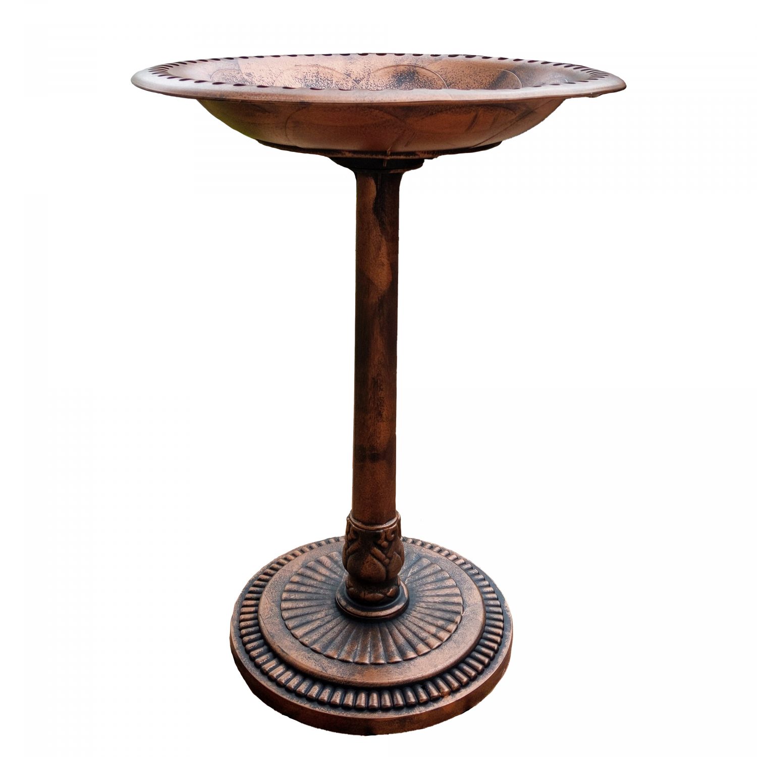 Outdoor Pedestal Bird Bath Stand with Steel Ground Anchors, Stylish
