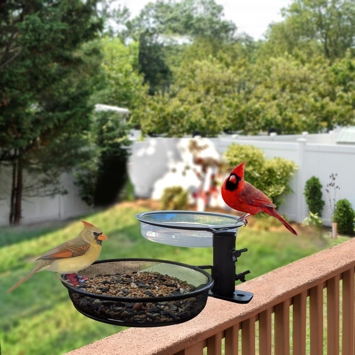 bird feeder hangers for deck railing
