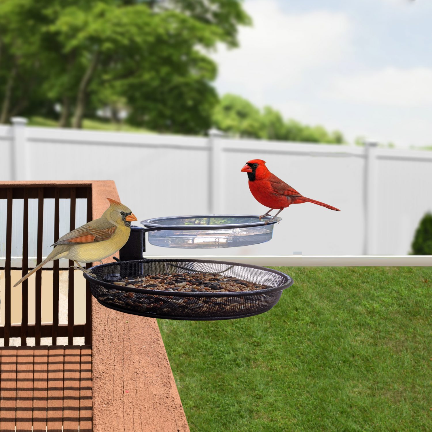deck bird feeder stand