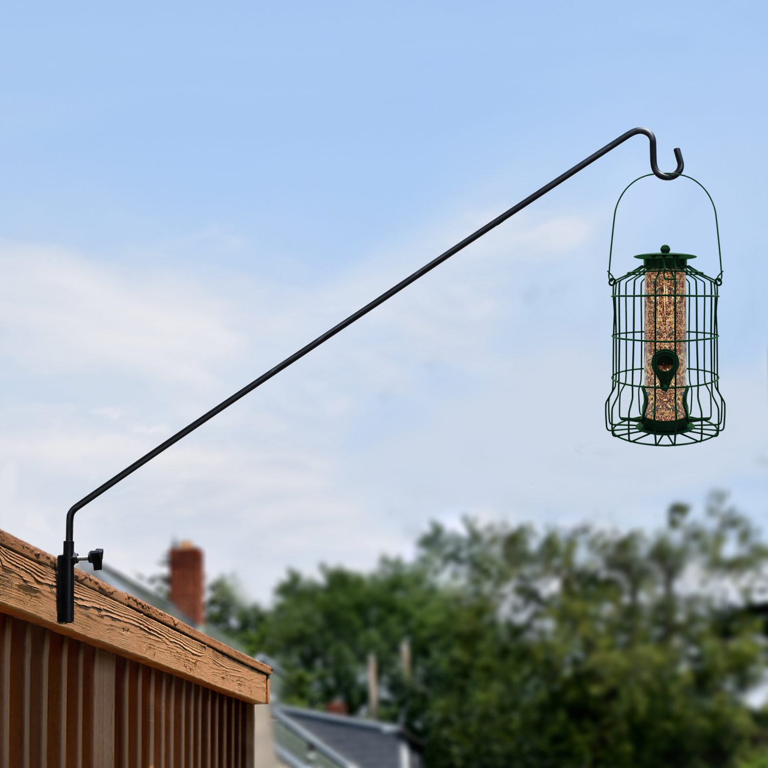 Heavy Duty Extended Reach Wall Mounted Deck Hook / Wall Pole Gray Bunny