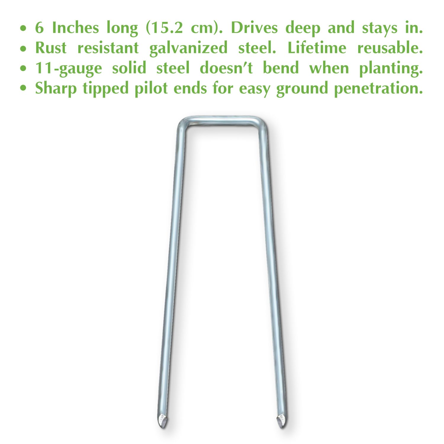 Garden Landscape Staples, Rust Resistant Galvanized Steel Ground U