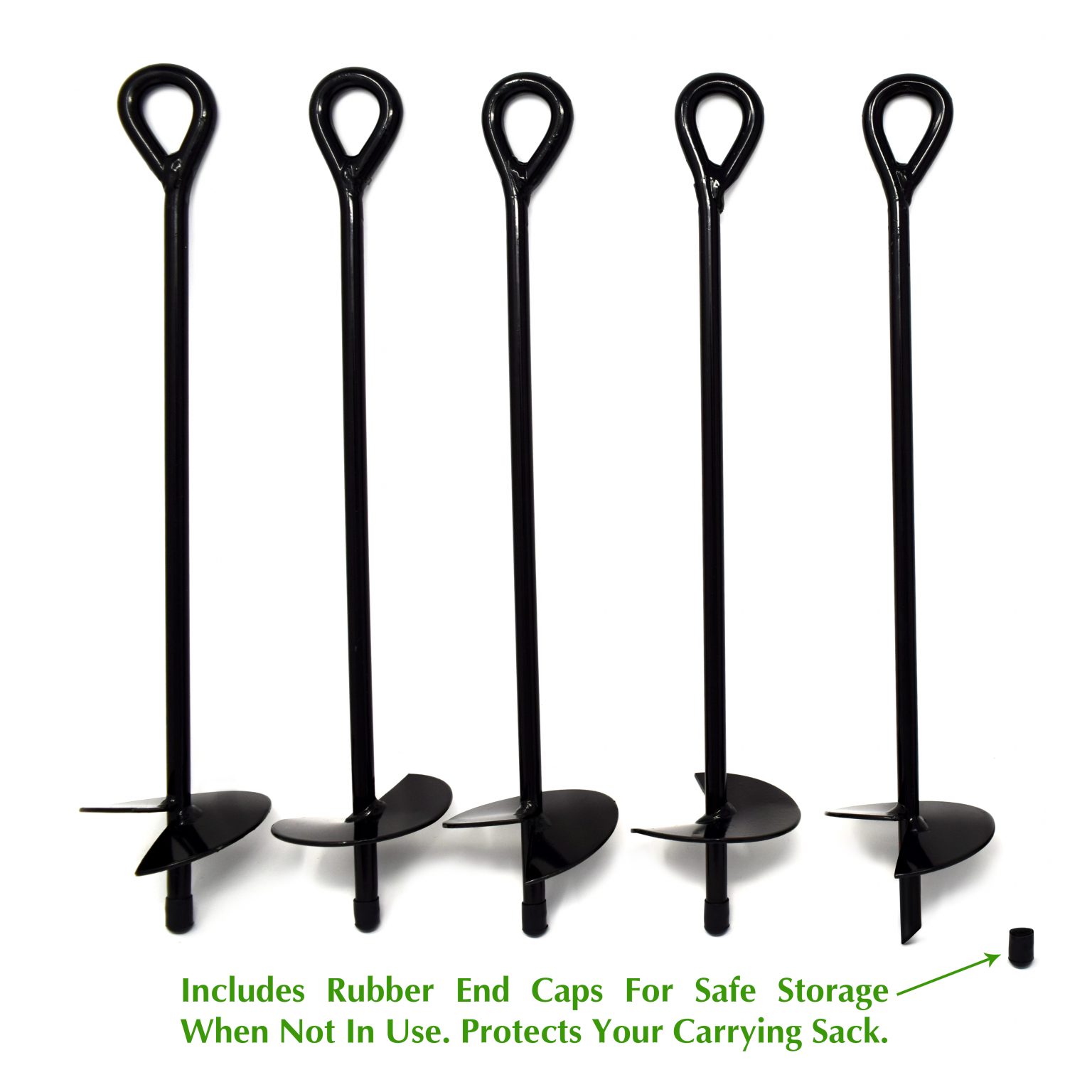 Ground Anchor Kit, Set of 8 Earth Augers, 15" Long, 3" Wide Helix, 3/8