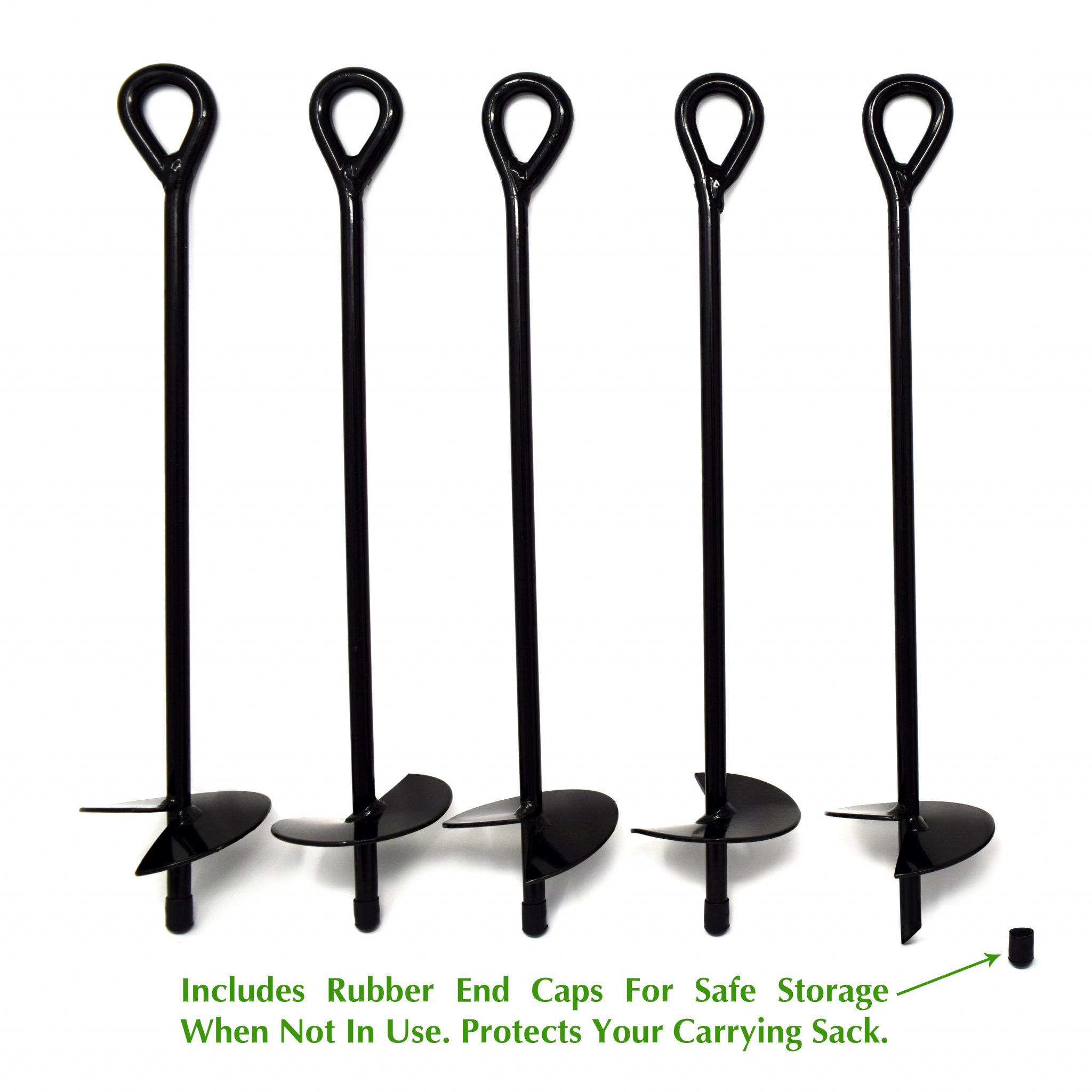 Ground Anchor Kit, Set of 8 Earth Augers, 15" Long, 3" Wide Helix, 3/8