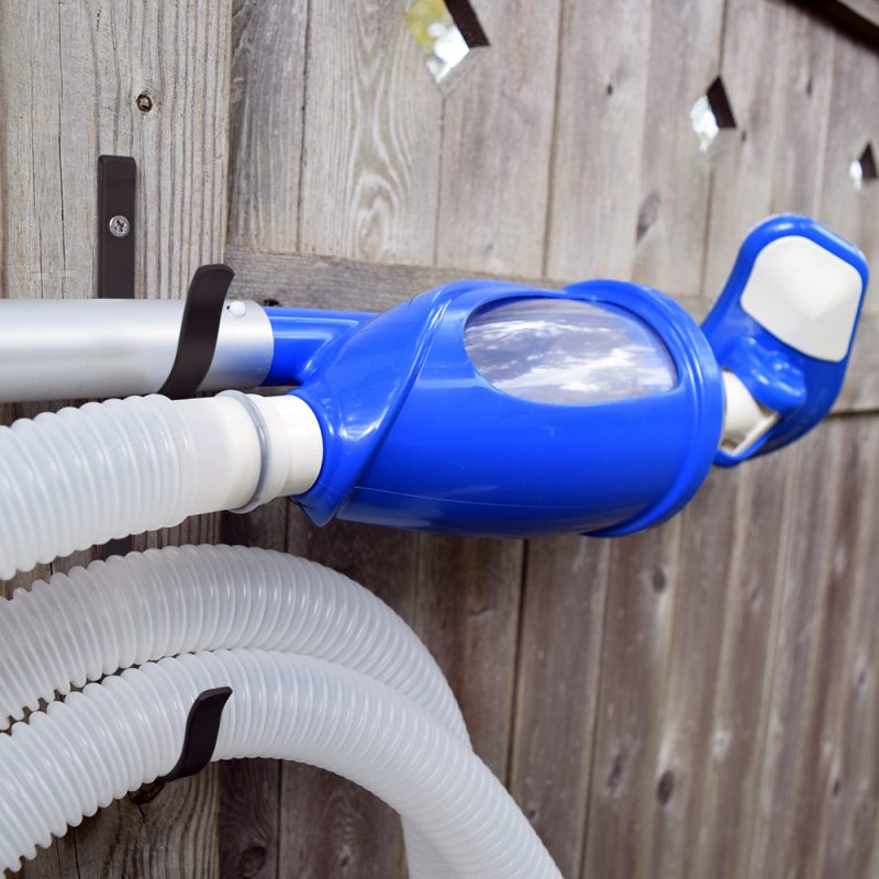 Swimming Pool Aluminum Pole Hanger Set, Holder for Telescoping Poles, Leaf Rakes, Skimmers, Nets