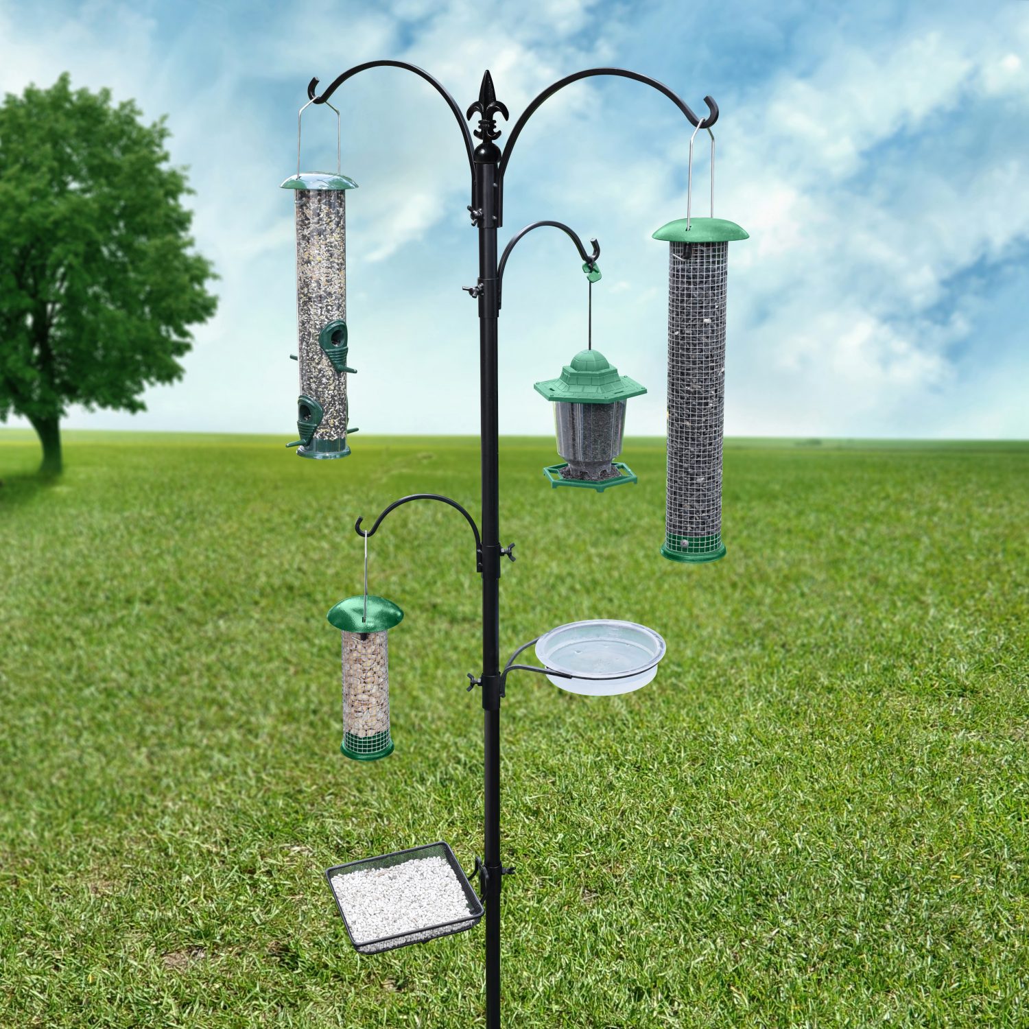 Premium Bird Feeding Station Kit, 22" Wide x 91" Tall (82 inch above