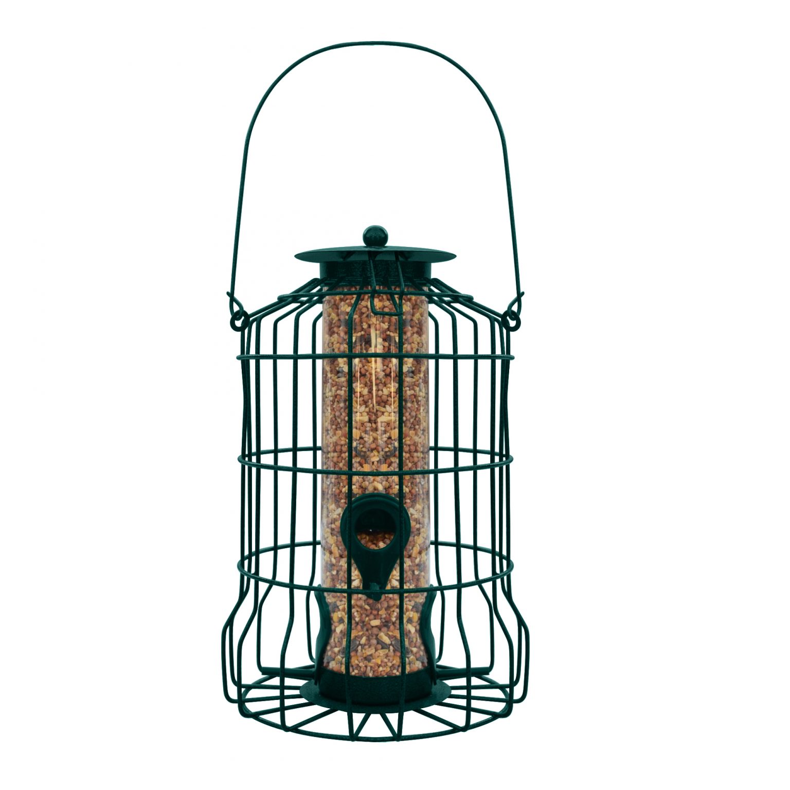 Caged Tube Feeder, Squirrel Proof Wild Bird Feeder, Outdoor Birdfeeder