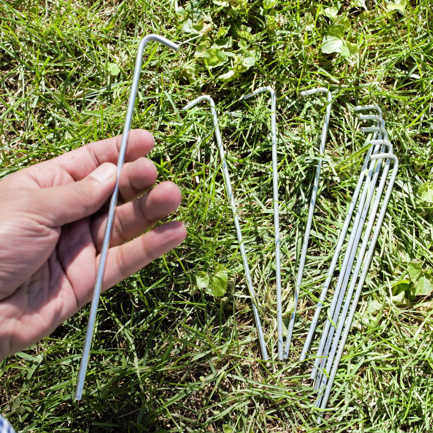 Galvanized Steel Tent Stakes, Multiple Pack Sizes, Solid Steel Tent