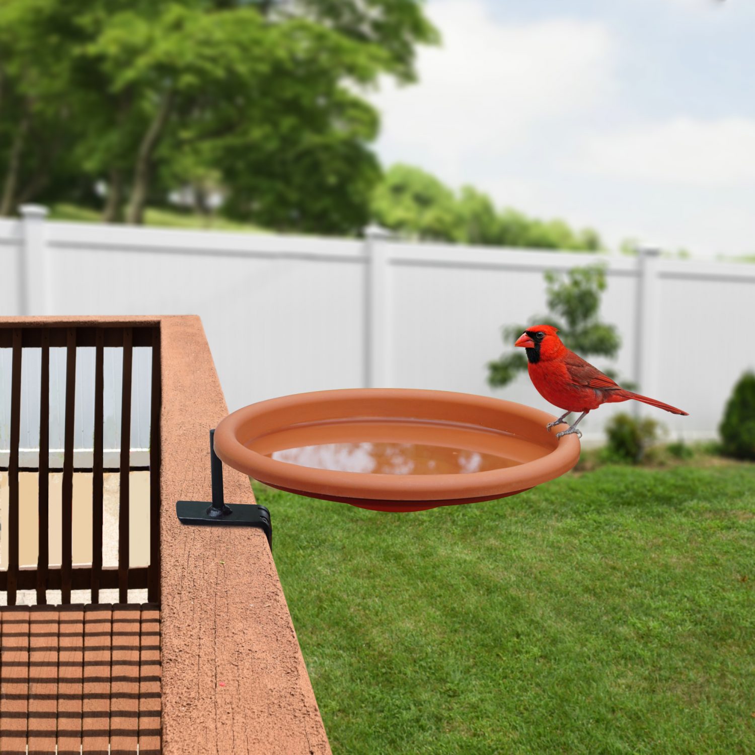 Deck Mounted Songbird Spa with Lightweight Detachable Unheated Polypro Bird Bath Bowl and Heavy
