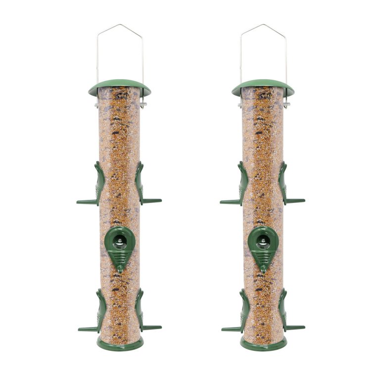 Classic Metal Tube Feeder, Premium Metal Outdoor Birdfeeder With Steel