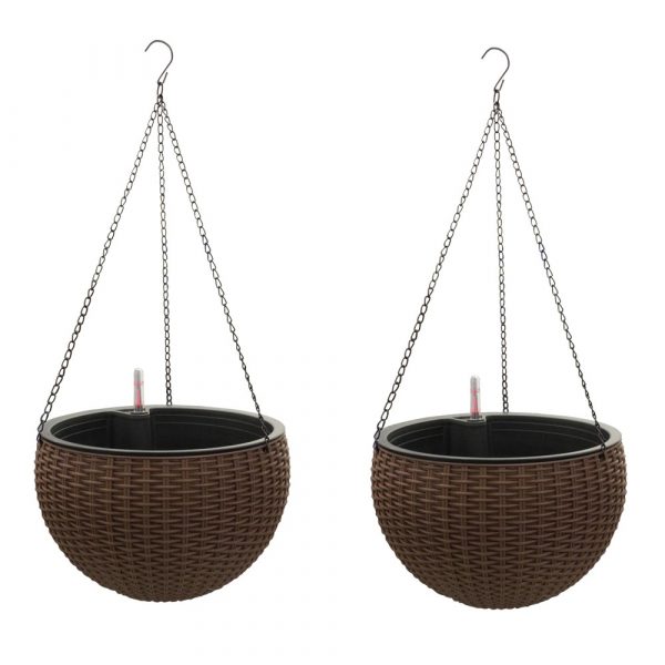 Plastic Hanging Planter Self Watering Basket with Detachable Base 8 Inch Re W1G4 