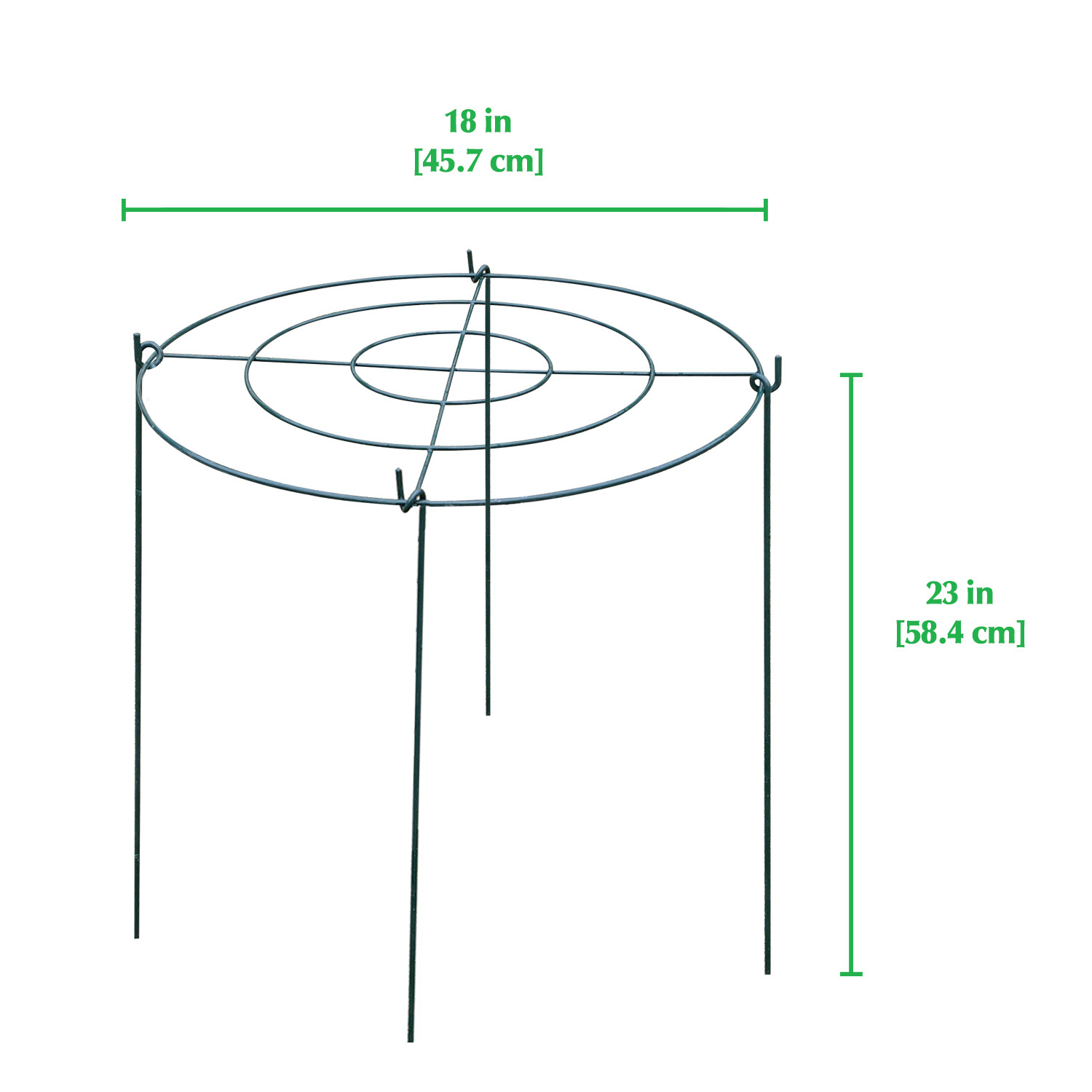 Round Plant Support, 3Pack, 18 in Diameter, 23 in Height, Grow Through