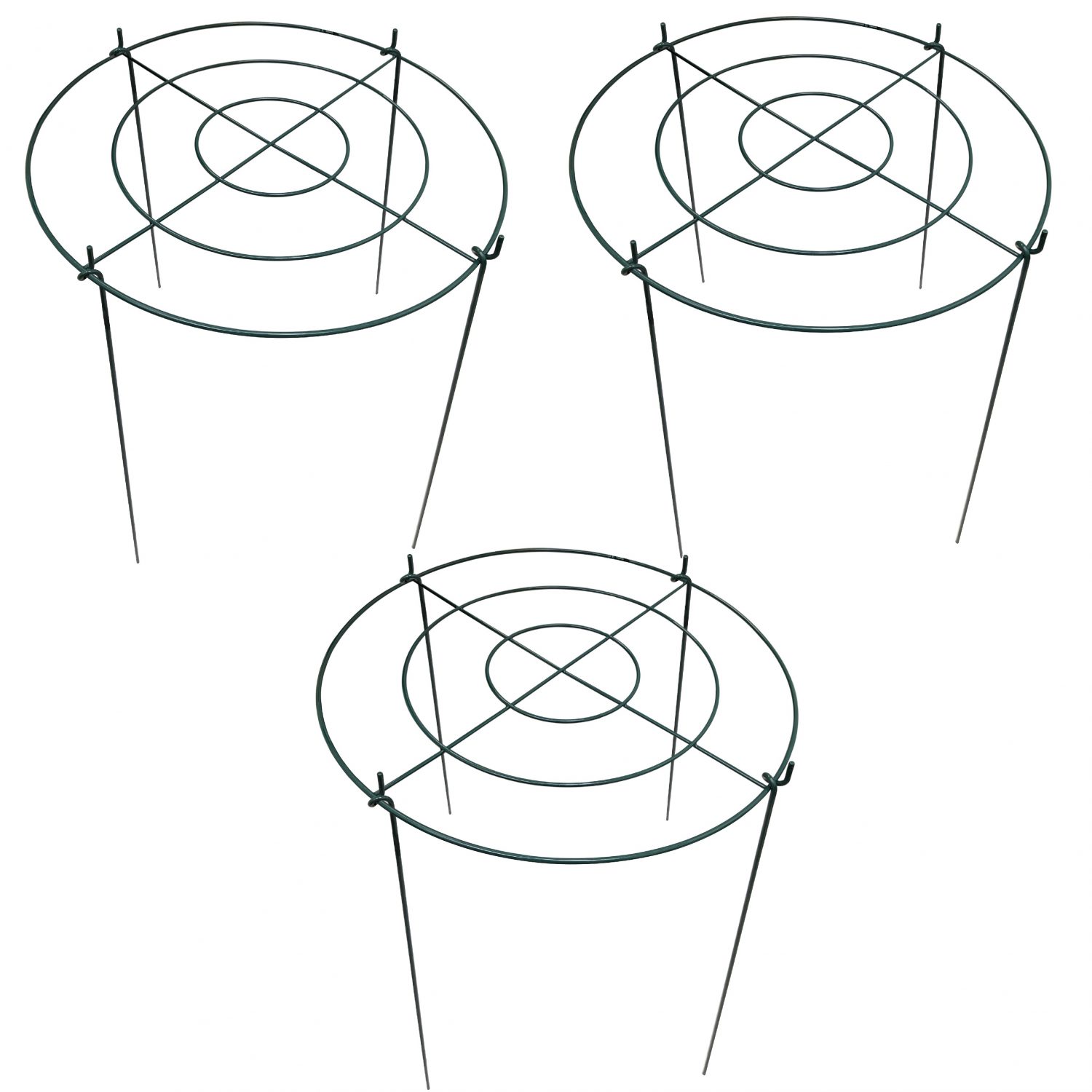 Round Plant Support, 3Pack, 18 in Diameter, 23 in Height, Grow Through